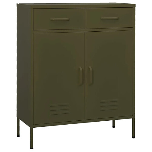 vidaXL Armoire de rangement Vert olive 80x35x101,5 cm Acier