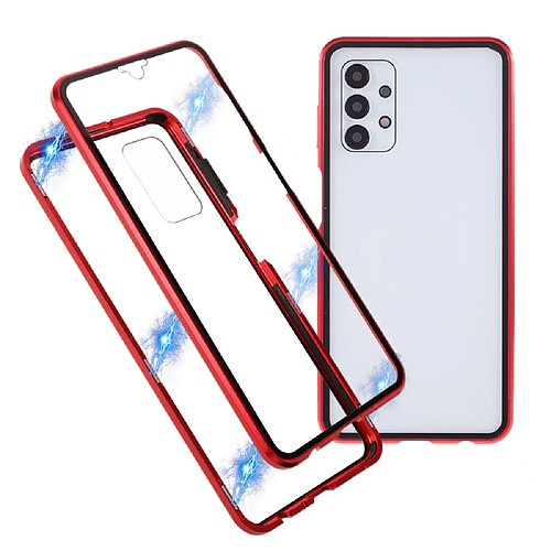 Coque en métal Cadre d'adsorption magnétique rouge pour votre Samsung Galaxy A32 5G