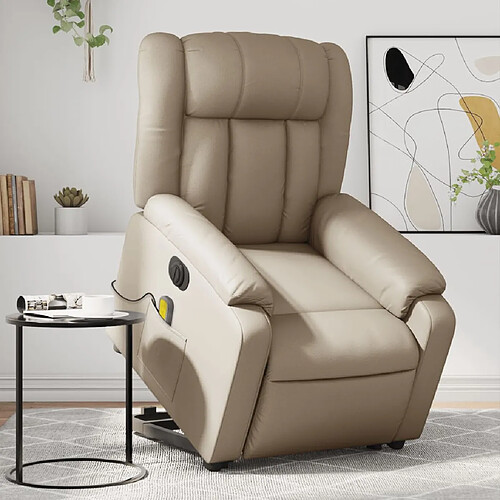 vidaXL Fauteuil inclinable de massage électrique cappuccino similicuir