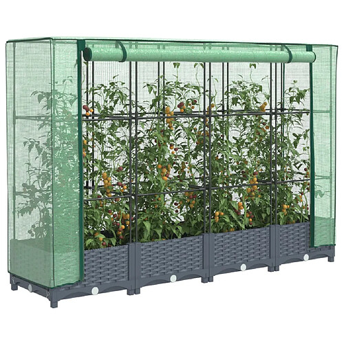 vidaXL Jardinière surélevée avec housse aspect rotin 160x40x123 cm