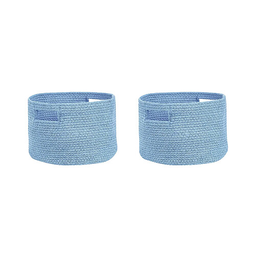 Beliani Lot de 2 paniers en coton bleu d 30 cm CHINIOT