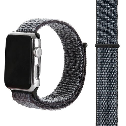 Wewoo Pour Apple Watch séries 3 et 2 et 1 Bracelet de montre simple en nylon de 38 mm avec mode Magic Stick (gris spatial)