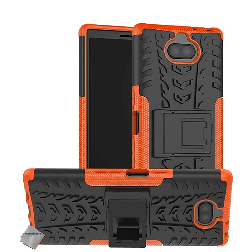 Htdmobiles Coque rigide anti choc pour Sony Xperia 10 Plus + verre trempe - ORANGE