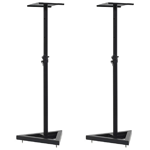 vidaXL Supports de haut-parleur de moniteur de studio 2 pcs Noir Acier