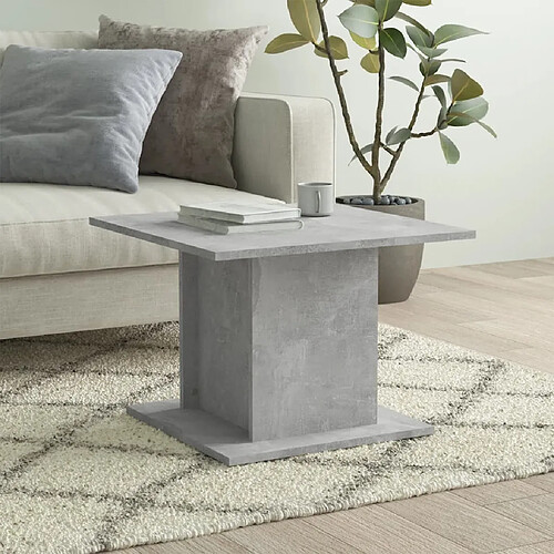 vidaXL Table basse gris béton 55,5x55,5x40 cm bois d'ingénierie