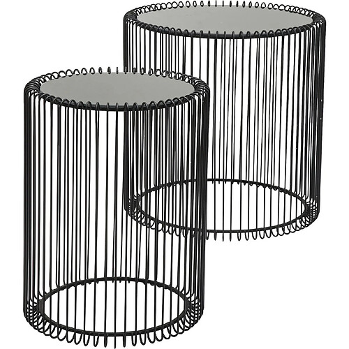 Karedesign Tables d'appoint rondes Wire noires set de 2 Kare Design