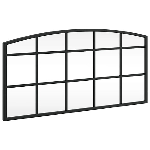 Maison Chic Miroir mural | Miroir Décoration pour Maison Salle de Bain noir 60x30 cm arche fer -GKD73103