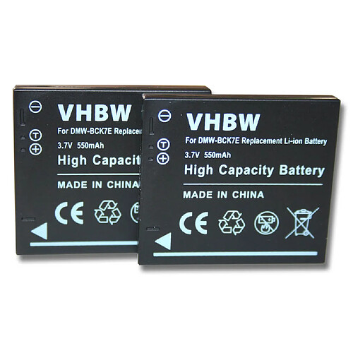 vhbw 2x Batteries compatible avec Panasonic Lumix DMC-TS20R appareil photo, reflex numérique (550mAh, 3,7V, Li-ion)