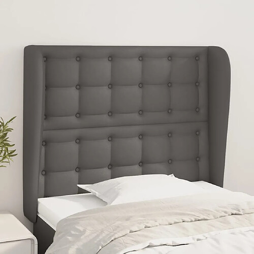 vidaXL Tête de lit avec oreilles Gris 83x23x118/128 cm Similicuir