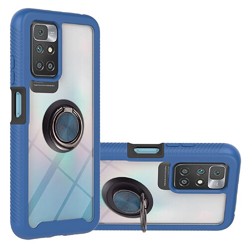 Coque en TPU anti-empreintes digitales avec béquille bleu pour votre Xiaomi Redmi 10