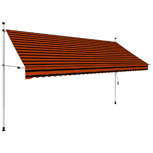 vidaXL Auvent manuel rétractable 350 cm Orange et marron