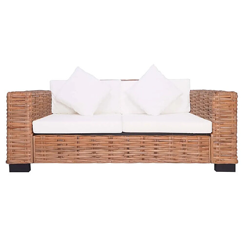 Maison Chic Ensemble de canapés de jardin 2 pcs, Canapé droit pour salon, Sofa Relax avec coussins Rotin naturel -GKD976498