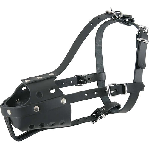 ZOLUX Muselière en cuir pour chien type police noire Taille 4