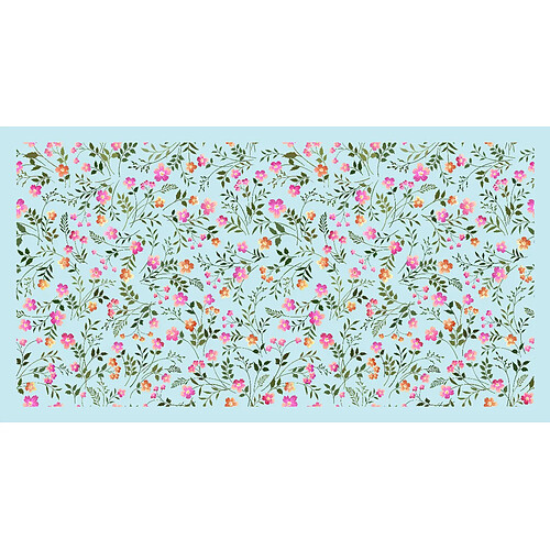 Alter Chemin de cuisine, 100% Made in Italy, Tapis antitache avec impression numérique, Chemin de table antidérapant et lavable, Modèle Fleurs - Bibiane, cm 100x52