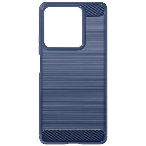 Avizar Coque pour Xiaomi Redmi 13C Flexible Effet Carbone et Brossé Bleu