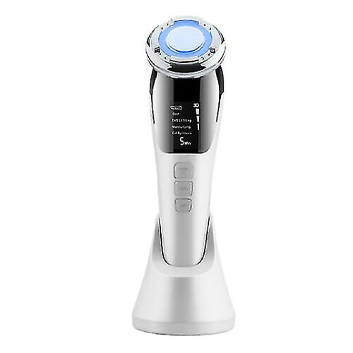 Chrono Instrument de beauté chaud et froid massage du visage beauté rajeunissement de la peau ionophorèse multifonctionnelle ems instrument de beauté de couleur de radiofréquence à micro-courant(Blanc)