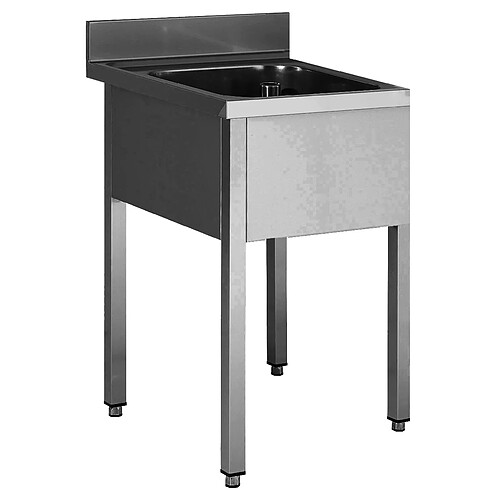 Plonge Inox avec 1 Bac de 600X500X300 MM - L2G - SPL77-1B