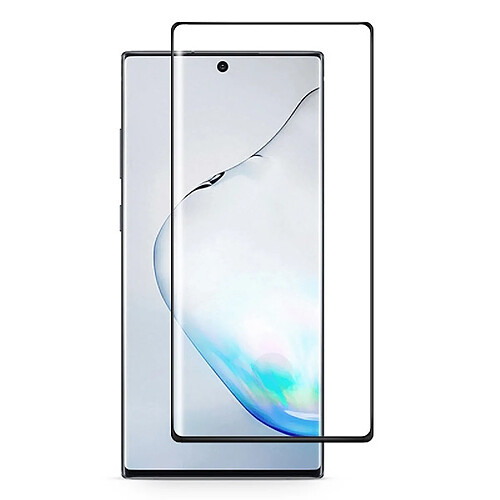 Wewoo Film de verre trempé Pour le Galaxy Note 10 3D courbe en plein écran avec colle incurvéele déverrouillage des empreintes digitales est pris charge Noir