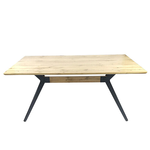 Table d'appoint Romimex Noir Beige Métal Bois MDF 180 x 75 x 90 cm