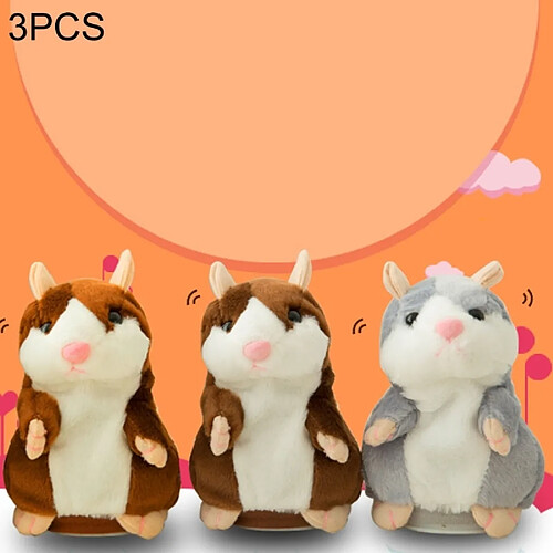 Wewoo Jeu d'éveil 3 PCS Jouets éducatifs Cartoon Hamster Mignon Devenir Enregistrement sonore Voles Enfants Cadeau D'anniversaire, Livraison Couleur Aléatoire, Taille: 15 * 8 * 8 cm