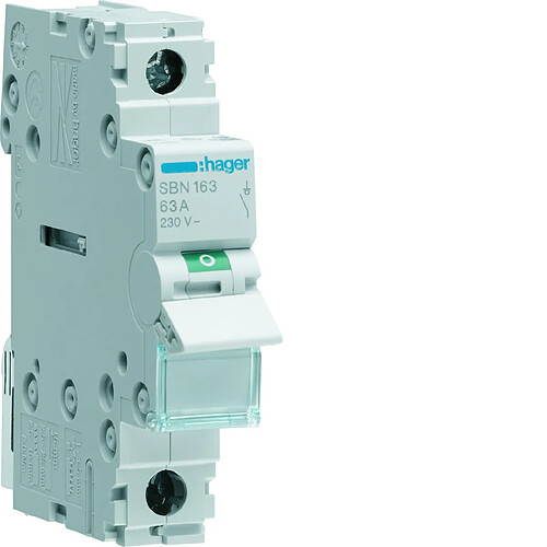 interrupteur modulaire - 1 pôle - 63a - hager sbn163