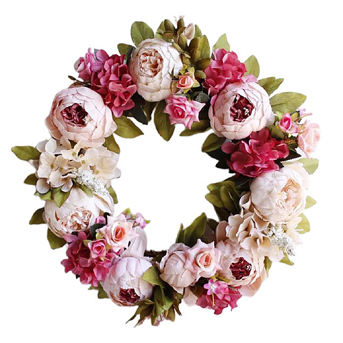 Guirlande De Fleurs Artificielles Pour La Maison Porte D'entrée Décoration De Fête De Mariage Rose