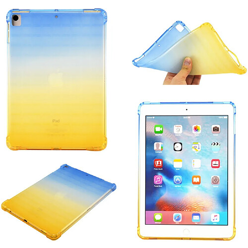 Coque en TPU coussin d'air coloré bleu/jaune pour votre Apple iPad 10.2 (2019)