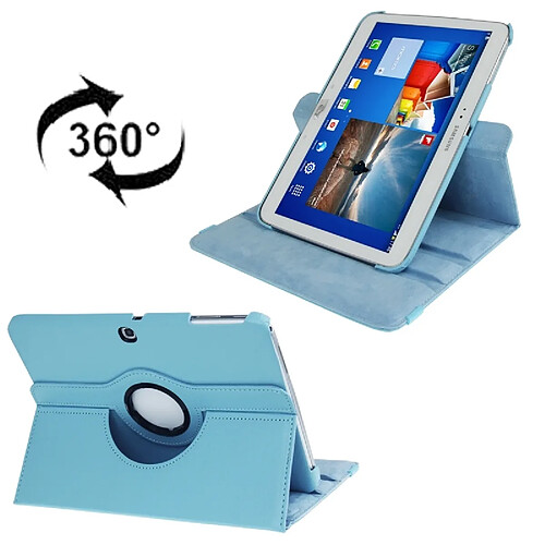 Wewoo Housse Étui bleu bébé pour Samsung Galaxy Tab 3 10.1 / P5200 / P5210, 360 degrés de rotation Lichi Texture en cuir avec support