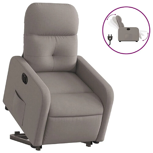 Maison Chic Fauteuil Relax pour salon, Fauteuil inclinable électrique taupe tissu -GKD63947