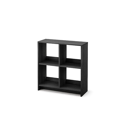 Iris Ohyama, Cube de rangement en bois, Bureau, Salon - WOS-4, L 69 x P 26,5 x H 75,8 cm, Chêne Noir