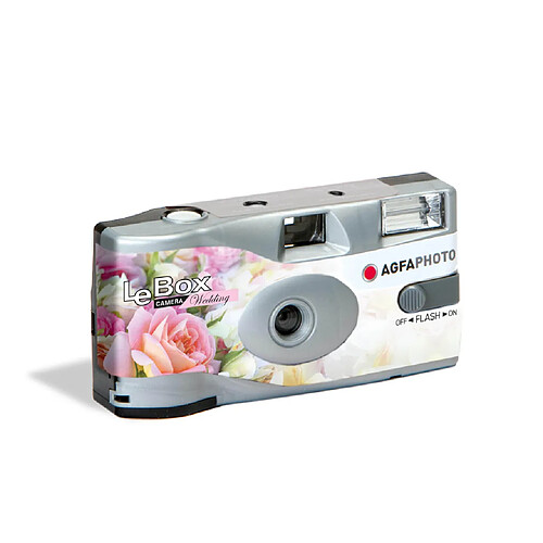 AGFA PHOTO 601025 - Appareil Photo Jetable LeBox Wedding, 27 photos, Objectif Optique 31 mm - Gris - Gris