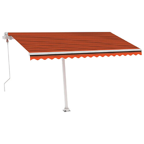 Maison Chic Auvent automatique | Store banne extérieur | Marquise capteur de vent/LED 400x300 cm Orange/marron -MN98904