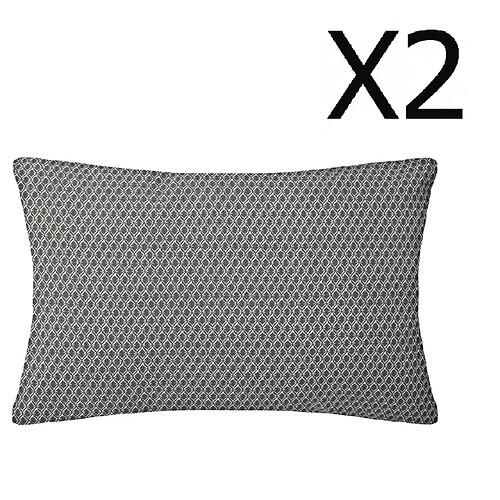 Pegane Lot de 2 Coussins gris déhoussable - 30 x 50 cm