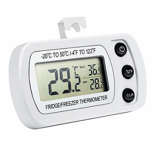 Wewoo Thermomètre de congélateur blanc pour de réfrigérateur à écran LCD de 2 PCS Digital