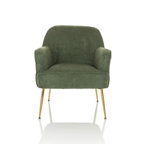 Fauteuil lounge / relax THASSOS Tissu vert hjh LIVING