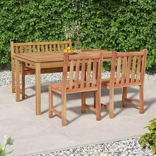 vidaXL Ensemble à manger de jardin 4 pcs Bois de teck massif