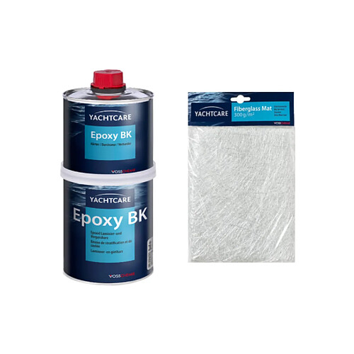 Pack YACHTCARE Résine époxy BK 1 KG - Mat de verre Yachtcare 300g/m2 1m2