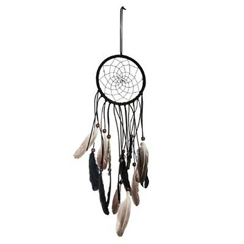 Attrape-Rêves Ethnique Plumes 55cm Noir