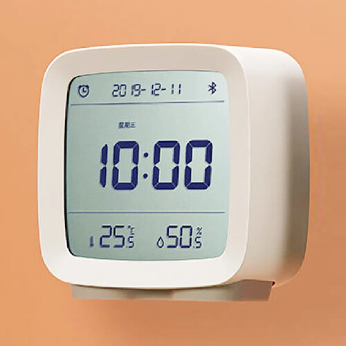 Universal Réveil Bluetooth Thermomètre numérique Surveillance de la température et de l'humidité Horloge lumineuse 3 en 1 Enfant Bébé | Télécommande intelligente (beige 80,3 x 41 x 83 mm)