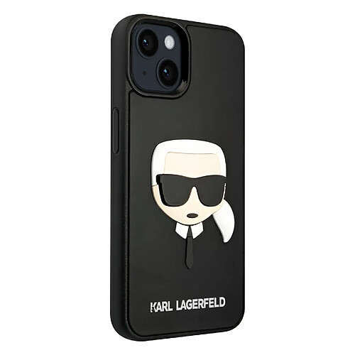 Karl Lagerfeld Coque pour iPhone 14 Bi-matière Bords Rehaussés Noir