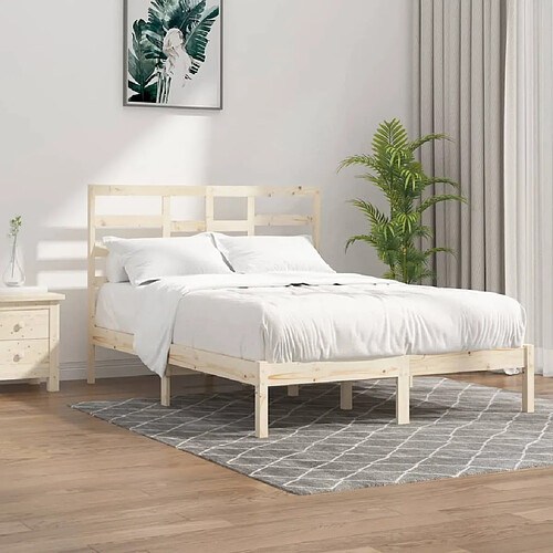 vidaXL Cadre de lit sans matelas bois massif 150x200 cm