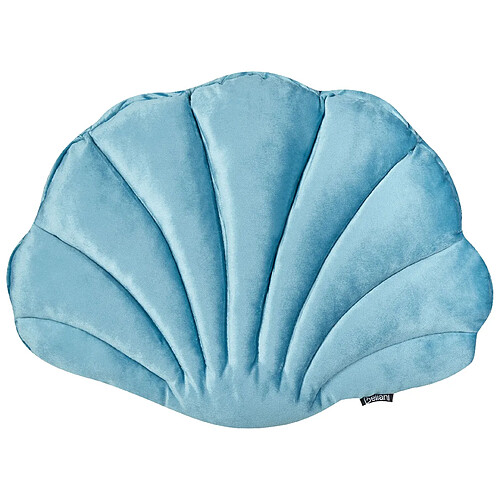 Beliani Coussin CONSOLIDA Velours Unicolore Bleu clair