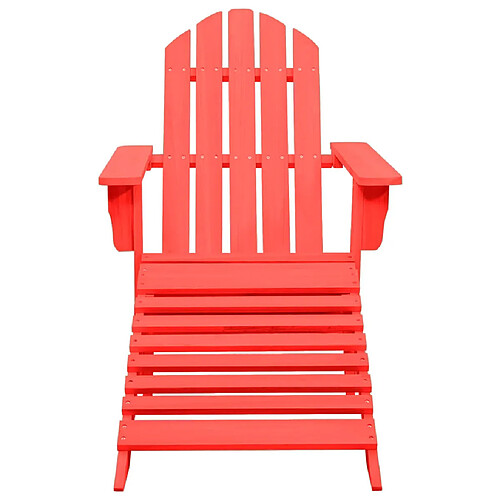 Maison Chic Chaise de jardin avec pouf - Fauteuil d'extérieur Adirondack Bois de sapin Rouge -MN39480