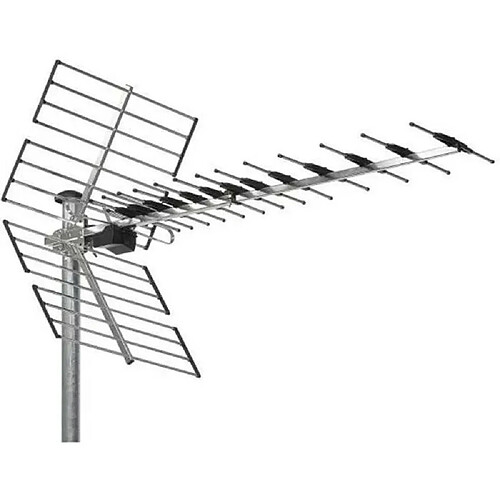 Antenne terrestre râteau aluminium TNT UHF DVB-T WISI EZ 457 LTE 700 MHz Gain de 15dB