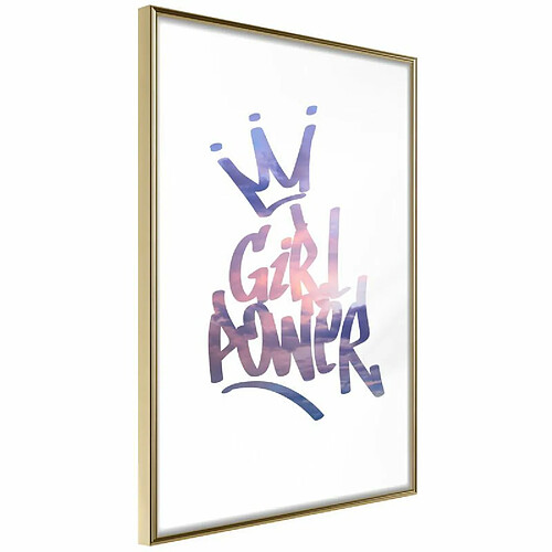 Paris Prix Affiche Murale Encadrée Girl Power 20 x 30 cm Or