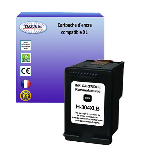 Cartouche compatible avec HP Deskjet 3752, 3755, 3758, 3760 remplace HP 304XL - Noire - 20ml - T3AZUR