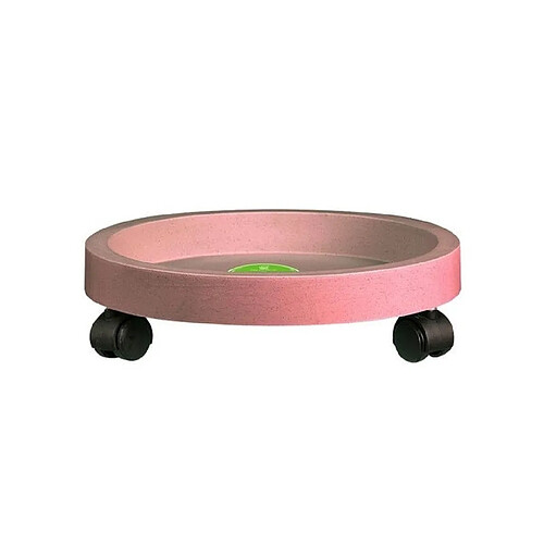 Wewoo Plateau universel de roues rondes de support en plastique pour plaque de jardin rose