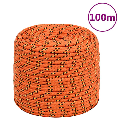 vidaXL Corde de bateau Orange 10 mm 100 m Polypropylène