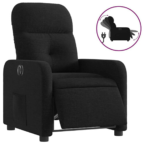 Maison Chic Fauteuil Relax pour salon, Fauteuil inclinable électrique Noir Tissu -GKD92524