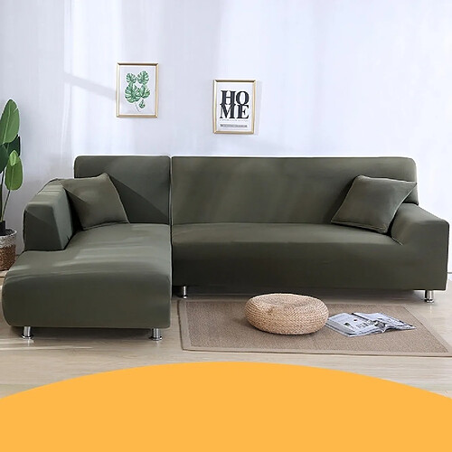 Wewoo Housse de canapé tout compris Universal Set Sofa Full Cover Add One Piece of Pillow CaseSize Four Seater 235-300cm Greyish Green